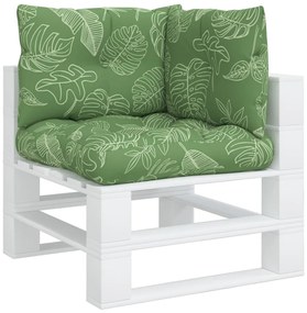 Almofadões p/ móveis paletes 3 pcs tecido oxford padrão folhas