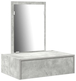Mesa de Maquiagem Suspensa  Cinza Concreto 60x40x70 cm