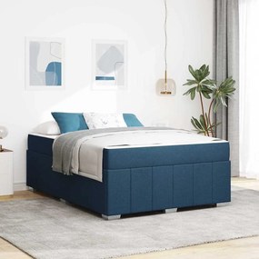 vidaXL Estrutura da Cama Azul 140 x 200 cm tecido