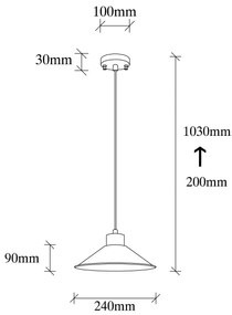 Candeeiro Suspenso GMN-00003 – Preto – 103 x 24 cm