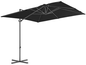 Guarda-sol de jardim cantilever c/ poste aço 250x250 cm preto