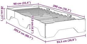 Cama sem colchão empilháveis 90x200 cm madeira maciça
