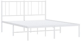 Estrutura de cama com cabeceira 150x200 cm metal branco