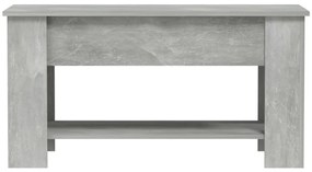 Mesa de centro 101x49x52 cm madeira processada cinza cimento