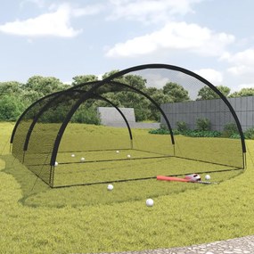 vidaXL Rede p/ treino de rebatida basebol 500x400x250 poliéster preto