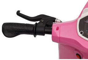 Scooter, Vespa elétrica Crianças 24V com tração de 350 watts, pneus de ar, assento em imitação de couro Rosa