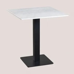 Square Livanto Marble Bar Table Mármore Branco Guangxi & ↔︎ 70 Cm & Preto - Sklum