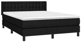 Cama com molas/colchão 140x200 cm tecido preto