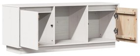 Móvel de TV 110,5x35x44 cm madeira de pinho maciça branco