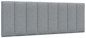 vidaXL Almofadão de cabeceira 120 cm tecido cinzento-claro