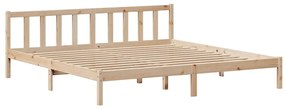 Cama sem colchão 200x200 cm madeira de pinho maciça