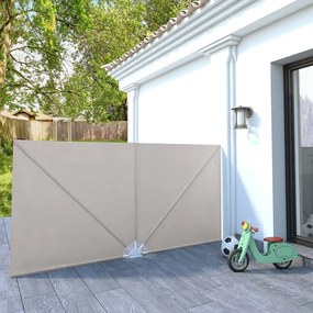vidaXL Toldo lateral dobrável para terraço 300x150 cm creme