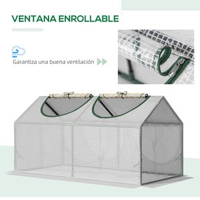 Estufa 119x60x60cm Estufa de Jardim com 2 Janelas Enroláveis para Cult
