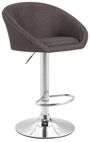 Banco de bar Miami em tecido e com estrutura cromada 55 x 86-106 x 51 cm Cinzento escuro