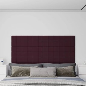344099 vidaXL Painel de parede 12 pcs 90x15 cm tecido 1,62 m² roxo