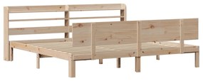 Estrutura de cama com cabeceira 200x200 cm pinho maciço