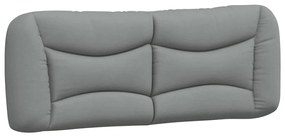 Estrutura de cama sem colchão 140x190 cm tecido cinzento-claro