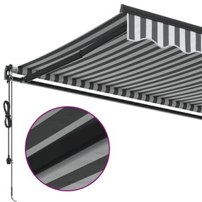 Toldo retrátil automático 400x350 cm antracite e branco