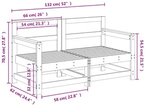 Sofás de canto para jardim 2 pcs madeira de douglas maciça