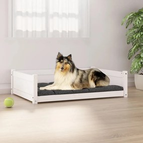 vidaXL Cama para cães 95,5x65,5x28 cm madeira de pinho maciça branco