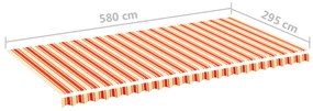 Tecido de substituição para toldo 6x3 m amarelo e laranja