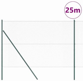 Conjunto de Cerca Conjunto de 2 Verde Metal 25 x 1,5 m Durável