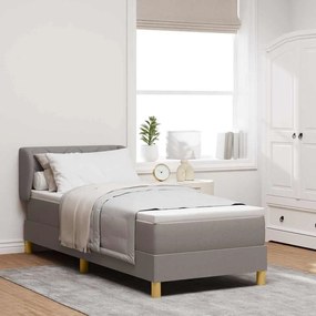 vidaXL Cama Box com colchão Cinzento-acastanhado 80 x 200 cm tecido