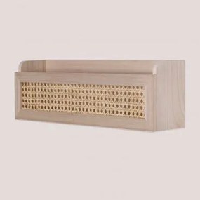 Prateleira Em Rattan E Madeira Arxie ↔︎ 50 Cm - Sklum