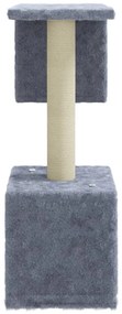 Árvore p/ gatos c/ postes arranhadores sisal 60 cm cinza-claro