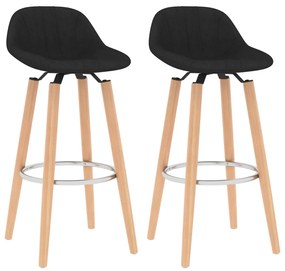 vidaXL Bancos de bar 2 pcs tecido preto