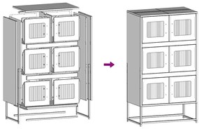 Aparador alto 68x39x123 cm aço branco