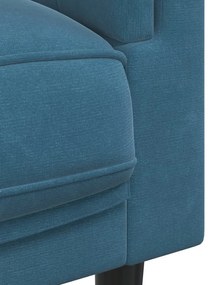 2 pcs conjunto de sofás com almofadas veludo azul