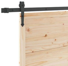 Porta Deslizante Castanho 80 x 208 cm Madeira de pinho maciça