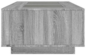 Mesa de centro luzes LED Infinity 116x69x40 cm cinzento sonoma