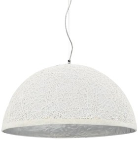 vidaXL Candeeiro suspenso branco e prateado Ø50 cm E27
