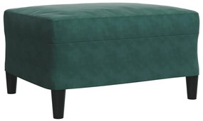 4 pcs conjunto de sofás com almofadões veludo verde-escuro