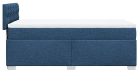 Cama com molas/colchão 100x200 cm tecido azul
