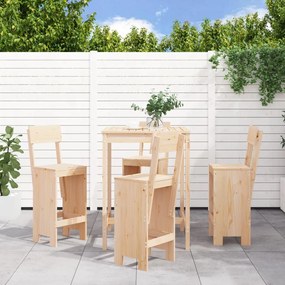 vidaXL 5 pcs conjunto de bar para jardim pinho maciço