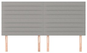 Cabeceira de cama 4 pcs tecido 80x5x78/88 cm cinzento-claro