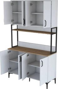 Armário Alto de Cozinha "Stella" - 120 x 198,6 x 40 cm - Nogueira e Br