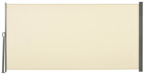 Outsunny Toldo Lateral Retrátil para Terraço Pátio ou Jardim Toldo de Privacidade para Exterior Dobrável 300x160 cm Creme