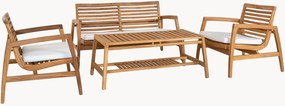 Conjunto lounge de jardim em madeira de teca Santander, conjunto de 4