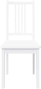 Cadeiras de jantar 2 pcs madeira de seringueira maciça branco