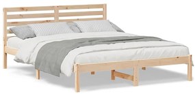 Estrutura da Cama com cabeceira Castanho 140 x 200 cm