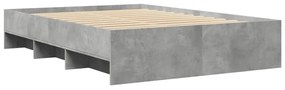Estrutura de cama 140x190 cm derivados de madeira cinza cimento