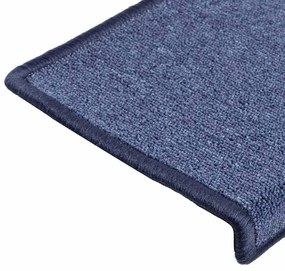 Tapetes de escadas 30 pcs 65x25 cm azul