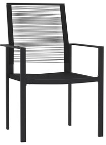 3 pcs conjunto de jantar para jardim preto