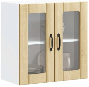 Armário de parede de cozinha porta vidro Lucca carvalho sonoma