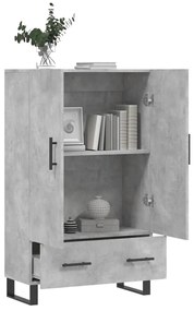 Aparador alto 69,5x31x115 cm derivados de madeira cinza-cimento