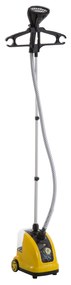HOMCOM Ferro de Engomar a Vapor com Depósito de 1,4L e Temperatura Ajustável em 11 Níveis 26x21,5x146cm Amarelo e Preto | Aosom Portugal